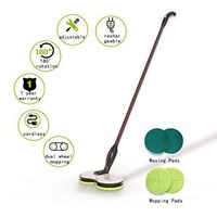GOBOT Cordless Electric Mop with 3 Adjustable Handle, Quiet Floor Spin Scrubber, Handheld 180° +2 Extra Accessories, Powerful Cleaner, Polisher for Hard Wood, Tile, Vinyl, Marble and Laminate Floor