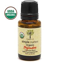 Simple Matters USDA Certified Organic Defender Essential Oil Blend. 100% Pure, Undiluted, Therapeutic Grade. 15 mL (1/2 Ounce).