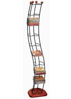 Atlantic Wave 1316 110 CD Tower (Black Steel/Cherry Wood Base )