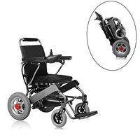 MIMI KING Wheelchair, One-Click Folding, Reversing Reminder, PU Leather Handrail, Universal Controller, 2 Modes, 17.518 Inch,Black