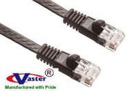 10 Pcs / Pacxk - 1 Ft Premium Ribbon CAT6 550 MHZ Flat Patch Cable - Black