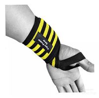 Wrist Wraps 18" Gym Bandages Wrist Support For Weight Lifting Training (Yellow)