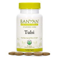 Banyan Botanicals Organic Tulsi, Holy Basil Tablets 90 ct - Adaptogen Supplement Promotes Optimal Function of The Lungs, Heart, Digestion. Supports Stress Relief and Healthy Inflammatory Response**