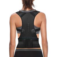 Thoracic Back Brace Posture Corrector for Women and Men - Improves Posture and Provides Lumbar Support - Magnetic Support Brace for Neck Shoulder Upper and Lower Back Pain Relief (Black, X-Large)