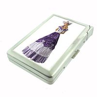 Perfection In Style Metal Cigarette Case with Built in Lighter Vintage Saloon Ladies Design 008