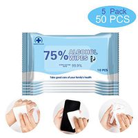 50 PCs Wet Wipes, Portable Hand Soft Wipes Towel Disposable Wash Sterilization Disinfection Wipes, 10 Pieces/Bag (5Packs)