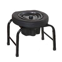 NESSTIC Toilet Stool Commode Seat with Padded Cushion Portable Bedside Commodes Medical 2 in 1 Shower Bath Seat for Elder Disabled Pregnant Women Black (33CM)