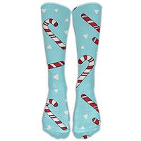 Kakgop Christmas Candy Canes Holiday Knee High Graduated Compression Socks for Women and Men - Best Medical, Nursing, Travel & Flight Socks