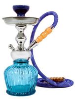 14" 1 Hose MYA QT Sky Blue Hookah with Carrying cage and Free Charcoal