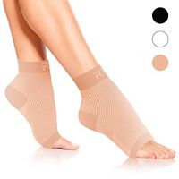 Plantar Fasciitis Foot Compression Sleeves for Injury Rehab & Joint Pain. Best Ankle Brace - Instant Relief & Support for Achilles Tendonitis, Fallen Arch, Heel Spurs, Swelling & Fatigue (Beige, LRG)