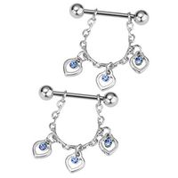 2pcs 1.8mm Stainless Steel Barbell Stud Nipplering Shield Body Piercing Best Beauty For gift Womans Party Jewerly Women Styling Casual Style Nice | Color - Blue