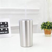 ZHENQ Cup Tumbler Stainless Steel Double Vacuum Insulated Straight Cup Mini Beer Bottle Glass Free Straw Stainless Steel and Vacuum Technology, Clean and hygienic (Color : C)