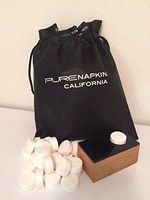 Pure Napkin California Travel Kit : A Bamboo Resin Tray for One with 50 Compressed Napkins in an Elegant Pure Napkin California Travel Bag