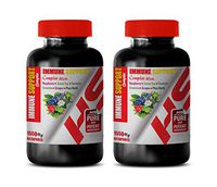 Immunity Support Vitamins - Immune Support Complex 1550 Mg with Raspberry Green Tea Turmeric GRAVIOLA Grape Pine BARK - Green Tea Extract Made in USA - 2 Bottles 120 Capsules