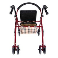 Aluminum Rollator Walker Medical Fold Up and Back Support,Seat with 6 Wheels,for Elderly, Seniors, Handicap, Disabled,Red,Max 150kg(330 lbs)
