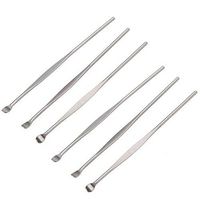 ROSENICE Ear Picks Curette Earwax Remove Tool Stainless Steel Silver Tone Metal 6pcs