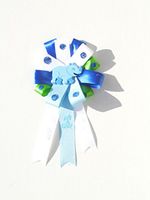 Rhino Safari Jungle Boy Baby Shower Themed Corsage for Mom ( Blue, White&Green)
