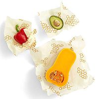 Fine Beeswax Food Wraps Assorted 3 Pack, Eco Friendly Reusable Food Wraps, Sustainable Plastic Free Food Storage (C)