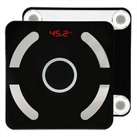 Pokerty Household Body Fat Scale, LED BT Body Fat Scale USB Digital Bathroom Weight Scale with Smartphone App BMI Scale(Black)