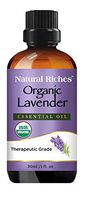 Natural Riches Organic Lavender Essential Oil with Premium Therapeutic Quality - for Diffuser, Aromatherapy, Sleep, Headache, Pain, Meditation, Anxiety, Candles & Massage - 1 oz