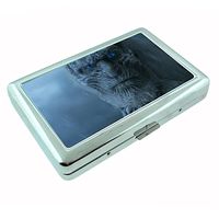 Perfection In Style Silver Cigarette Case Metal Wallet Big Foot Design D007