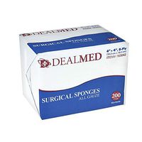 Dealmed Brand Surgical Sponges, Highly Absorbent Gauze for Prepping, Cleaning, Wound Dressing, and First Aid Kits, 8-Ply, 4" x 4" (200 per Sleeve)