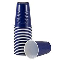 JAM PAPER Plastic Party Cups - 16 oz - Navy Blue - 20 Glasses/Pack