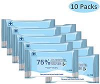 Alcohol Disinfectant Wipes 75% Alcohol Wet Wipes, Large Portable Hand Alcohol Wipes Disposable Sterilization Wipes for Antiseptic Skin Cleaning Care(10Packs,100Wipes)