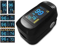 Fingertip Pulse Oximeter, Blood Pulse OximeterBody Health Monitor with LED Display, Pulse Sensor Meter with Alarm and Pulse Rate Monitor for Adults and Children