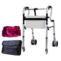 JOEPET Elderly Walker,Aluminum Alloy Foldable Walker with Adjustable Height Walking Assist Equipped for Elderly, Handicapped, Disabled Users