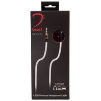 Beast Kords 4.25ft Universal Auxiliary Stereo Audio Transfer Connector Cable (Male to Male, 3.5mm AUX TRS Audio Plugs) - White