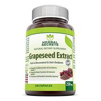 Herbal Secrets Grapeseed Extract 250 Mg 120 Capsules (Non-GMO) - Supports Cardiovascular Health, Immune Function and Healthy Aging* Promotes Brain Function*