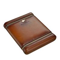 HENGTONGTONGXUN Cigar Cover, Convenient Travel Moisturizing Holster, Six-Pack Lining Cedar Cigar Leather Case