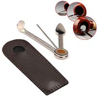 Hometu 3in1 Stainless Steel Catlinite Cleaner, Pocket Smoking Tobacco Pipe Cleaner Reamers Tamper Cleaning Tool Cleaner with Case