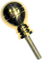 JWL (1) Cane Walking Stick Shift Knob Handle Ball Style Cast Brass with Steel Threaded Rod Connector