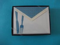 William Arthur 22-B49439 Fork and Knife Card 10 Cards with Lined Envelopes