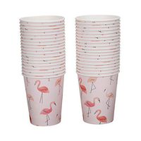 Geeklife Flamingo Paper Cups,Disposable Paper Cups 9oz for Wedding,Party,Cocktail and Anniversary Dinner