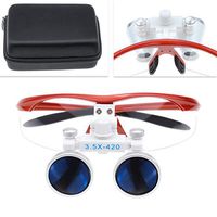 Alkita 3.5X420mm Surgical Medical Binocular Loupes Optical Glass Color Red US Stock