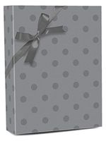 30" X 100' Gloss Dots Gray Gift Wrap