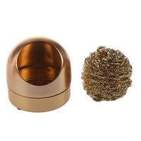 Metal Sponge - Solder Tip Cleaner Iron Metal Sponge Gold Color - Hair Sponge Metal Brush Scrubber Cast Iron Kitchen Cleaner Holder Sponges Suction Sink