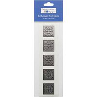 JAM Paper Embossed Square Foil Envelope Seals - Silver - 20/Pack