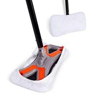 Dust Cleaning Sweeper Mopping - Orange and Grey Durable Mop Set - Lightweight - Great for Kitchen, Home, Garage and Office - Hardwood Tile Laminate Floor Cleaner - Removable Slipper