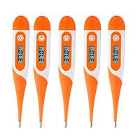 5pcs Thermometer for Fever, Accurate Rectal Armpit Thermometer for Baby Kids and Adults,Fast Reading Waterproof Digital Oral Thermometer with Fever Indicator