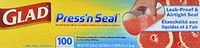 Glad Sealable Plastic Wrap Press'n Seal with Griptex, 100 sq ft 33.8YD x 11.8IN (Packaging May vary)