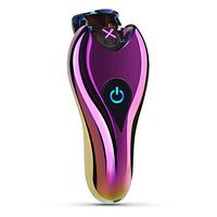 LINGAN Dual Arc Lighter USB Lighter Electronic Rechargeable Flameless Windproof Fingerprint Touch Double Arc Lighter Good for Cigar Cigarette Pipe Fireworks (Purple)