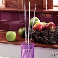 Reusable Drinking Straws Clear, Rigid 1/8' Hole, Pkg. of 10 - Model 1130