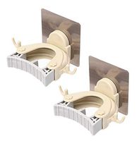WAVALP Broom Holder Wall Mount with Command Hooks, Heavy Duty Mops Holder Organizer with Command Strips, Anti-slip Home Storage and Organization Tool (Beige 2 pcs)