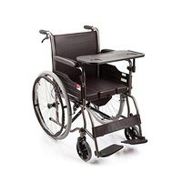 ChenCheng Wheelchair, Foldable Lightweight Toilet Seat Multifunction with Dining Table Wheelchair Car Elderly Disabled Medical Supplies