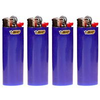 Lot of 4 Bic Blue Classic Full Size Lighters New by BIC