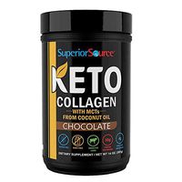 Superior Source Keto Collagen Protein Powder Chocolate - Grass Fed Collagen Peptides with MCT Oil, Gluten Free, Paleo Friendly